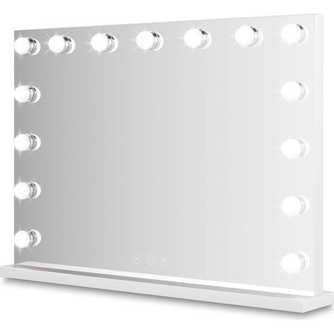 1 miroir, éclairage led réglable, commande tactile, dimensions 58x46 cm, salle de bain (1/5)