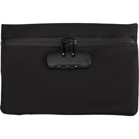 Sac anti-odeurs - Coffre-fort portable - Sac étanche avec cadenas à combinaison - Pochette pour documents - Boîte verrouillable - Noir - Idéal pour les voyages