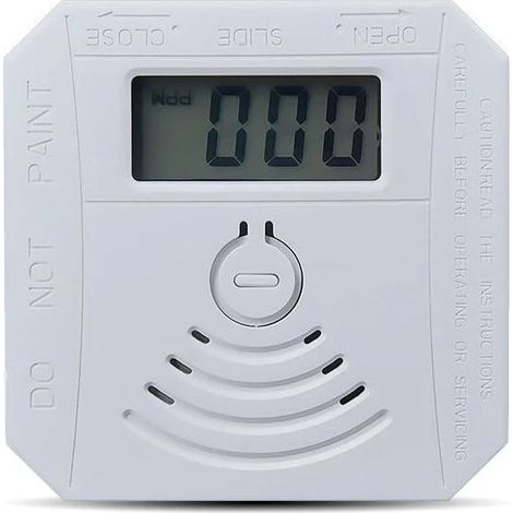 Détecteur de gaz Détecteur de fumée de monoxyde de carbone combiné Détecteur de fumée CO à piles avec écran d'affichage LED Flash Alarme sonore Motif d'avertissement sonore (1/4)
