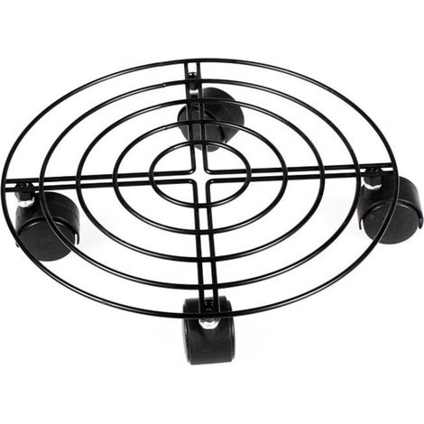 Support à roulettes pour pots de fleurs, capacité de charge de 50 kg, en fer antirouille, facile à déplacer, bac à plantes à roulettes pour tonneaux à vin