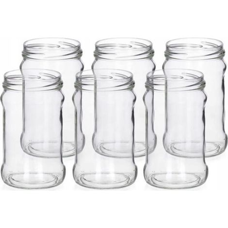 Bocal En Verre - 315 Ml - Pour Confitures Conserves Et Cornichons - Lot De 6