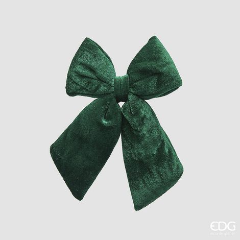EDG Enzo De Gasperi Fiocco Natale Velluto H 20 Cm L 15 Cm Green