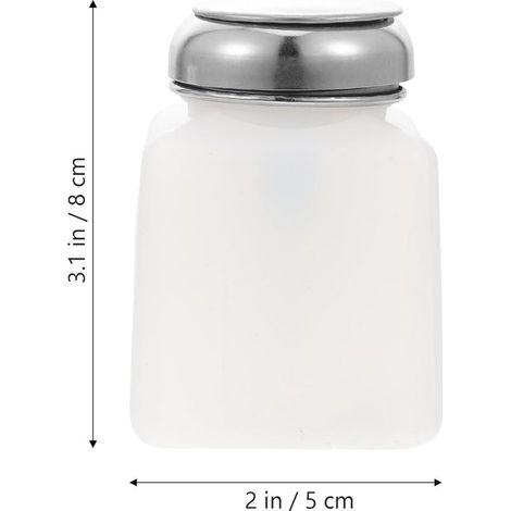 Flacon distributeur d'alcool antistatique de 100 ml avec pompe et bouchon verrouillable. Récipient en plastique rechargeable pour le soin des ongles et le démaquillage (1 unité). (1/5)