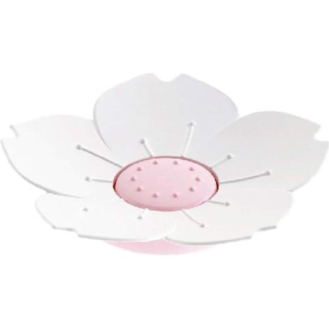 Porte-Savon en Forme de Fleur de Cerisier avec Drainage, Porte-Savon décoratif à Double Couche, Porte-Savon pour Salle de Bain, Cuisine, 2 Couleurs (Blanc)-Ensoleillé (1/3)
