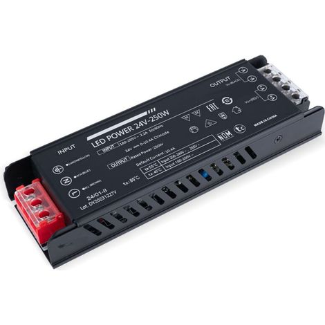 Alimentation LED 24V 250W extra-plate - 10.4A - Haute efficacité (1/4)