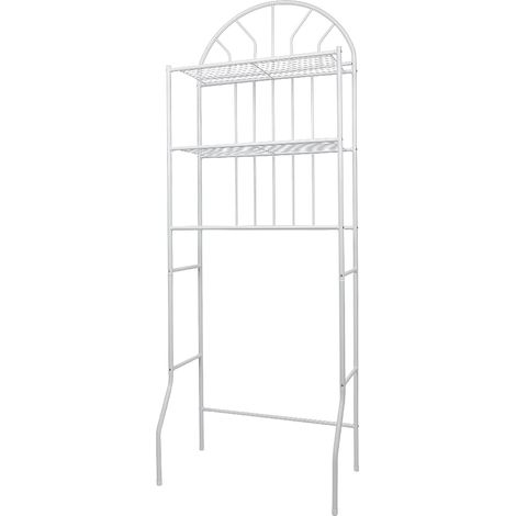 Estante para inodoro multifuncional, estante para baño con 3 estantes, blanco (1/5)