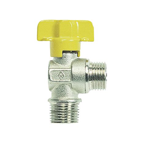 "RUBINETTO GAS A SFERA M/M A SQUADRO CON LEVA IN ALLUMINIO FIV 1/2"""" x 1/2"