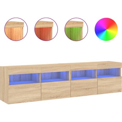 Maison Exclusive - TV-Wandschränke mit LED-Leuchten 2 Stk. Sonoma (1/5)