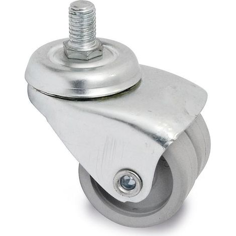 Q&ampQ rueda giratoria negra aro doble ø40 m10 zincado , La rueda giratoria negra Q&ampQ es ideal para muebles, con un aro doble de 40mm y un acabado zincado. Su d