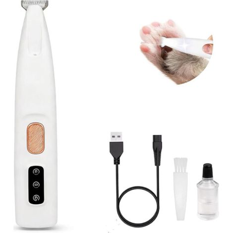 Tondeuse Chien, Tondeuses Pour Chiens Étanche Poil Long Epais, Rasoir Pour Chiens Chat Faible Bruit, Tondeuse Chat Avec Lumière Led, Tondeuse Étanche Et Rechargeable Pour Pattes d'Animaux (1/5)