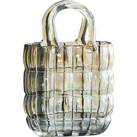 Vase en verre, panier transparent, composition florale pour salon, sac créatif, aquarium (1/5)