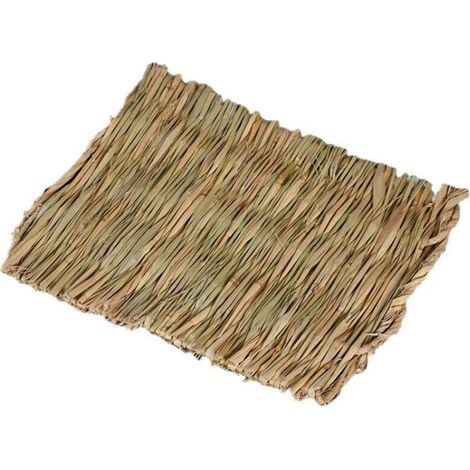 Tapis d'herbe pour Les Lapins , Tapis d'herbe pour Petit Animal , Hamster Tapis d'herbe , Tapis d'herbe Tissé Naturel Bunny Chew Toys Tapis de Lit Tissé , pour Hamster , Lapins , Cochon d'Inde , Chinc (1/4)