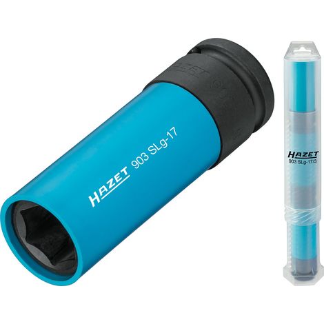 HAZET Jeu de cles a douille 903SLG-17/3 - Jeu d'outils en 3 parties, entrainement : carre 12,5 mm (1/2 pouce), sortie : hexagone male, ouverture de cle : 17 mm, pour cles a chocs