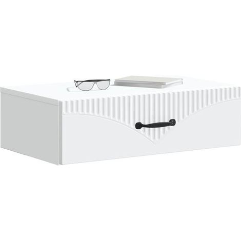 Table d'appoint Murale Blanche 59 x 34,5 x 17 cm - Étagère Flottante Gain de Place pour Salon, Chambre ou Couloir (1/5)