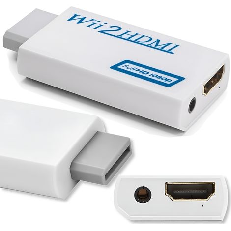 Adaptador convertidor de Wii Nintendo a HDMI + Audio AUX con salida múltiple (1/5)