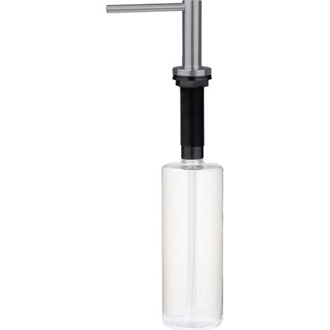 Dispenser per lavello cucina porta detersivo piatti 10.4x33 cm finitura titanio - Larri