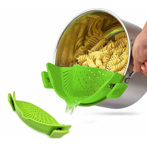 royaluxe - Égouttoir avec Clip en Silicone, Crépine Alimentaire de Cuisine, Taille Universelle vert (1/5)