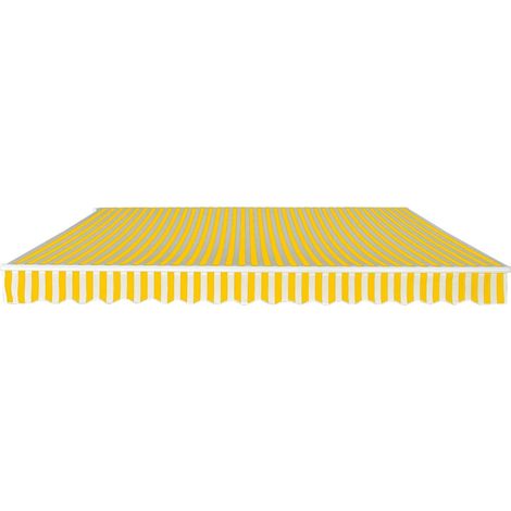 Maison Exclusive - Tenda da Sole Pieghevole Manuale 400 cm Giallo/Bianco (1/5)