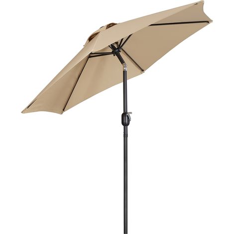 Yaheetech Ombrellone da Giardino Anti UV Inclinabile con Manovella in Alluminio e Poliestere Impermeabile da Esterno Spiaggia Terrazze Bar Balcone Patio Ristorante ø 270 x 224 cm Ecrù (1/5)