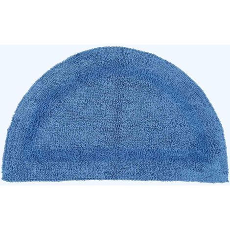 HOMESCAPES Halbrunde Badematte blau 50x80 cm aus 100% Baumwolle