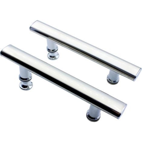 Lot de 2 poignées de porte de douche carrées avec boutons en plastique pour cabine de douche, cabine de douche, trou à trou central 145 mm (1/5)