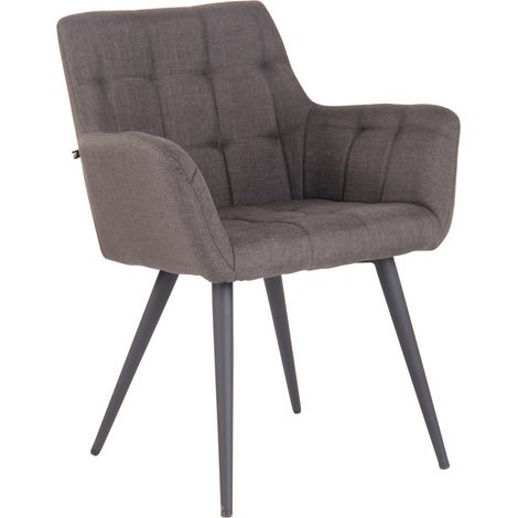 Chaise de salle à manger LYSS en tissu Gris foncé (1/5)