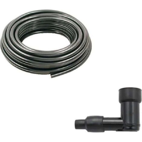 Cyclingcolors – Fil à bougie 7mm longueur 1m – Antiparasite 90° universel – Résine et caoutchouc noir – Pour scooter, tracteur, tondeuse (1/2)