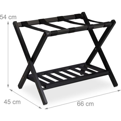 Set di 2 portavaligie pieghevoli ergonomici per riporre oggetti in casa 80 x 40 x 70 cm in legno naturale 130013500