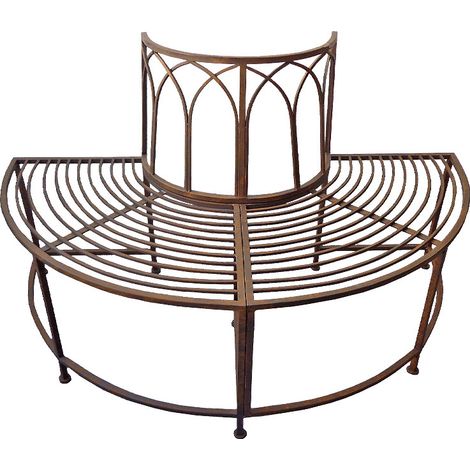Banc de jardin demi cercle en fer 139x70x83cm