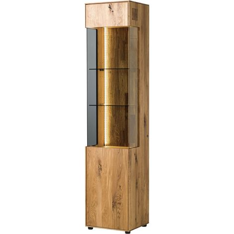 Vitrine Wildeiche 45x38x200 natur geölt WIEN 231 (1/4)