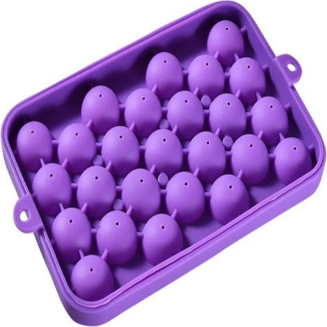 Moule à glaçons sphériques en silicone violet élégant Irovami : 25 cavités pour whisky, cocktails et accessoires de bar à domicile (1/5)
