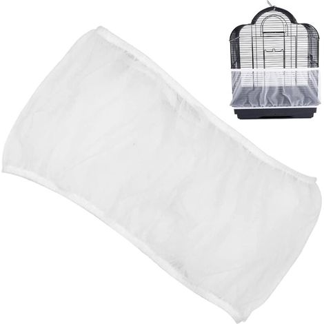 Filet à oiseaux ajustable en nylon blanc - Filet de sécurité universel anti-poussière pour oiseaux de compagnie, compatible avec la plupart des cages