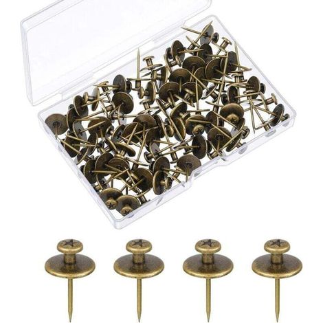 Cintres à double tête en bronze avec clous, petits crochets décoratifs muraux, lot de 50 pièces (1/4)