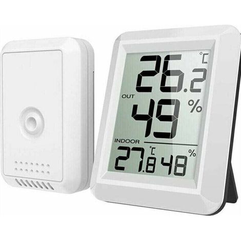 Thermomètre Intérieur et Extérieur, Thermomètre Connecté avec Capteur Extérieure sans Fil, Thermomètre Hygrometre Numérique avec Grand Ecran LCD (1/4)