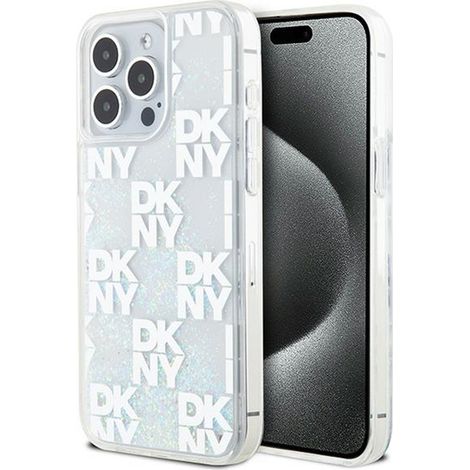 Dkny Liquid Glitter Multilogo - Cover per iPhone 15 Pro Max (bianca) (1/5)