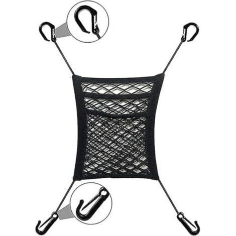 Sac De Rangement En Filet - Pour Dossier De Siège Auto - 25,4 X 29,2 Cm - Noir - 1 Pièce (1/5)