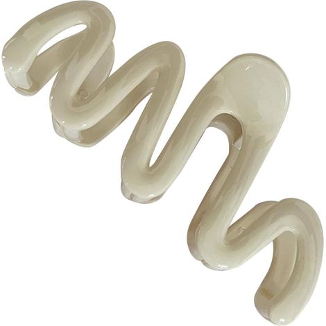 Wellenförmige H-förmige Clips, kieferförmige Haarspangen, cremefarbene Accessoires, starker Halt (1/5)