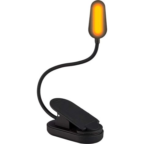MINKUROW Bernsteinfarbene Leselampe, Blaulichtblockierung, dimmbare 1600 K warme LED-Ansteck-Leselampe zum Lesen im Bett, eingebauter wiederaufladbarer 1000-mAh-Akku, kompatibel mit Kindles (1/5)