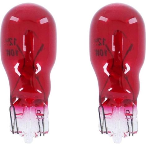 2x Ampoule 12V 10W T13 W2.1x9.5d clignotant latéral voiture moto scooter éclairage goutte d'eau lampe tableau bord indicateur, rouge (1/5)