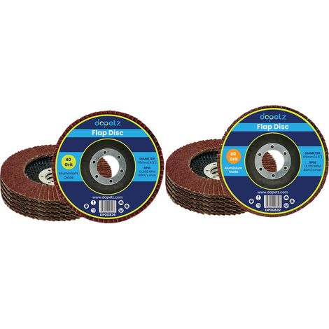 Dapetz ® Professional Abrasive Flap Discs 115mm 10pcs 40 & 80 Assorted Grit Aluminium Oxide 4.5" Grinding Discs Sanding Discs For Angle Grinder To Sanding Grinding Metal Wood (1/5)