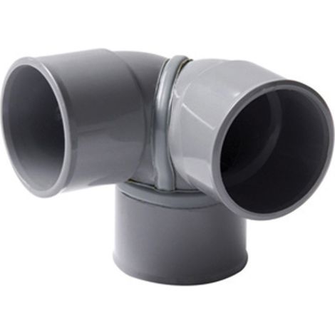 coude pvc double - femelle / femelle - 87 degrés30 - equerre - diamètre 100 mm - nicoll cet88