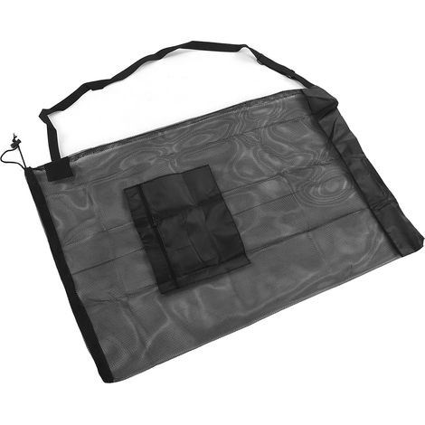 Sac à balles en filet grande capacité avec cordon de serrage et bandoulière pour équipement sportif (basketball, volley-ball, baseball). Taille S. (1/5)
