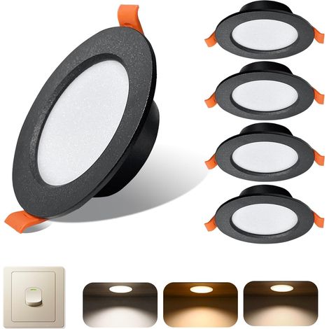 LED 7W Encastré Spot Salle de Bain IP44, Lot de 5 Downlight 3000K 600LM puces de haute qualité Aluminium Moulé Sous Pression, Découpe 88mm (1/5)