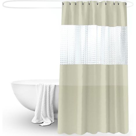 couleur Beige Rideau De Douche 180x200, Rideau De Douche Anti-moisissure Rideau De Bain