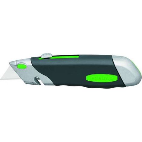 FREUND Hai-Messer mit Schiebeklinge Profi Cuttermesser inkl. 4 Trapezklingen 02030000