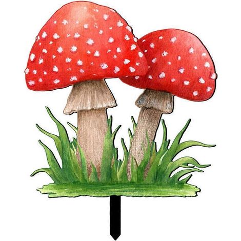Gartenpilzfigur, dekorative Pflanzenstecker, Zubehör, Rasendekoration