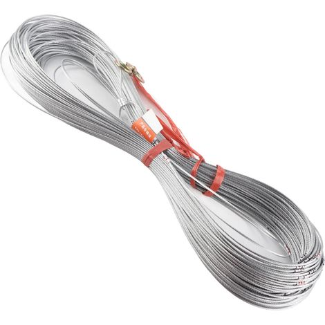 Câble de mesure en acier, flexible et robuste, avec échelle graduée, pour la construction de puits, 100 m / 328,1 pi (1/5)