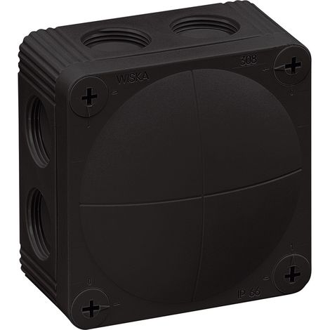 Wiska 10060581 Abzweigkasten (L x B x H) 85 x 85 x 51 mm Schwarz IP66 1 St.