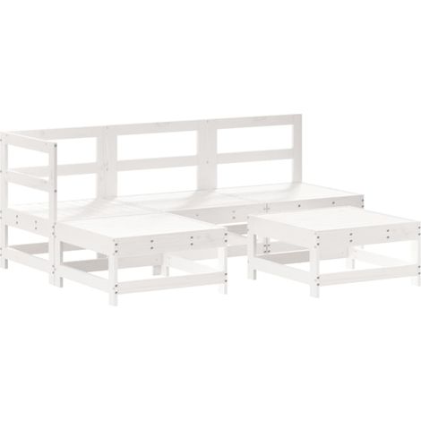Maison Exclusive - Set Salotto da Giardino 5 pz Bianco in Legno Massello di Pino