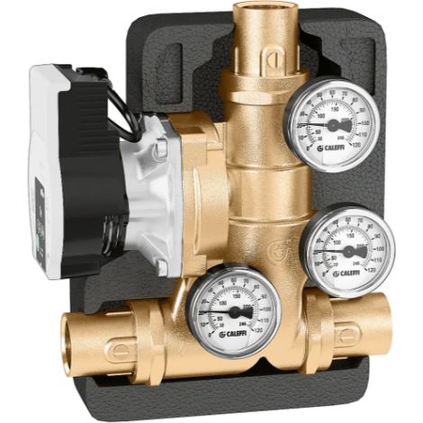 Antikondensations-Umwälz- und Verteilereinheit, mit thermostatischer Steuerung. Kalibrierung 55°C Caleffi 281065WYP  1"F